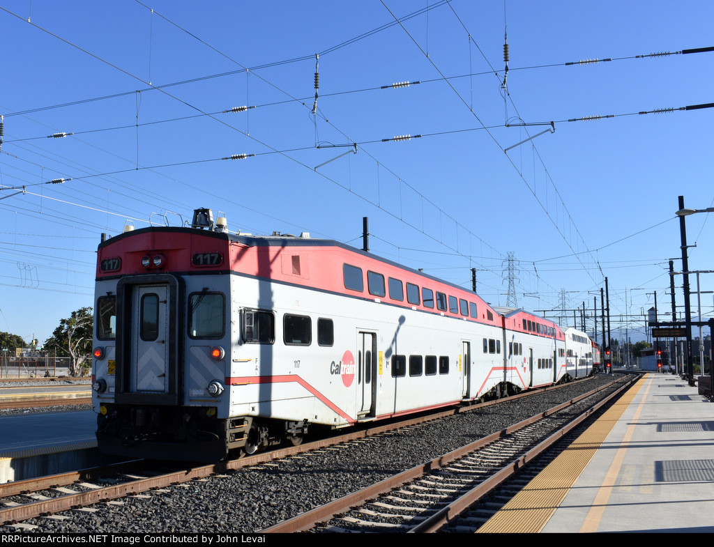 Caltrain Bombardier Set at SJC awaiting departure for Gilroy